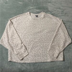 Express Leopard-Print Crewneck Sweatshirt
